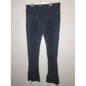 Argonaut Nation Mens Ultra Slim Denim Flare Bottom Ripped Skinny Grunge Jeans